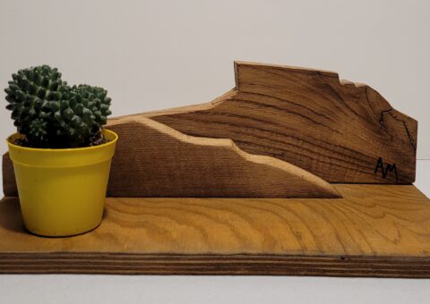 Skyline tridimensionale - scultura su castagno 35x18x12 cm - ESPOSTO PRESSO IAT CASTELNOVO NE\' MONTI (RE)