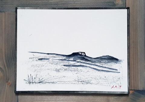 Bianconero 12 - acquarello su cartone 28x21 cm