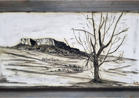 Bianconero 2 - olio su tela 50x25 cm