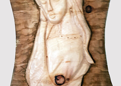 Ave Maria 2 - bassorilievo su cirmolo 20x33x3,5 cm