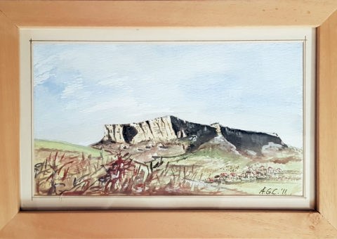 Bismantova da Maro - acquarello su cartone 26x15 cm (2011)