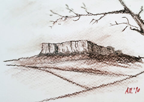 Cartolina carboncino 3 - 14,5x10,5 cm