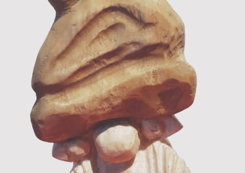 Gnomo 12 - scultura su cirmolo 10x9x23 cm