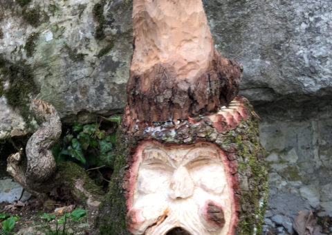 Gnomo dal capello - l\'inizio del tratto orizzontale della Ferrata Ovest