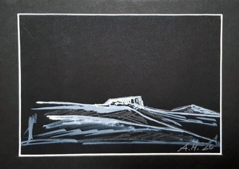 Nero Bianco 5 - acquarello su cartone 21x15 cm