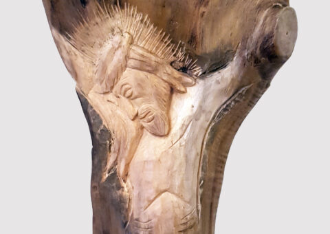 Re dei Re - scultura su noce 40x10x5 cm