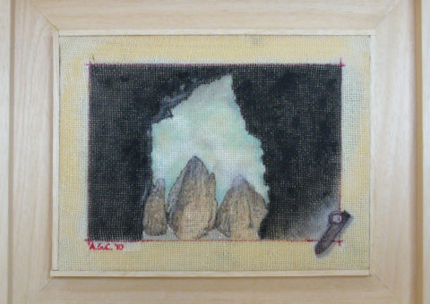 Drei Zinnen - olio su tela 20x26 cm