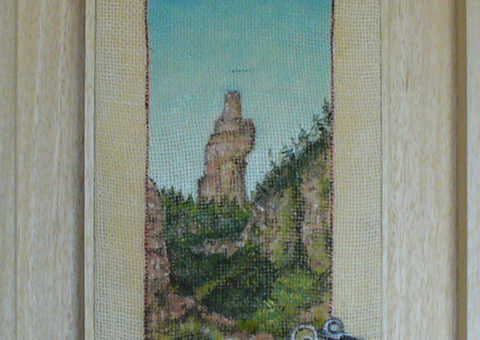 salendo verso l'Urlo Pietrificato - olio su tela 15x30 cm