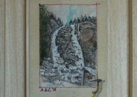 le Regine del Lago (Val Daone) - olio su tela 15x20 cm