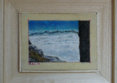 dallo Stradone Provinciale (Brenta) - olio su tela 20x15 cm