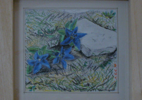 le tre gemelle (Tofana di Rozes) - pastello su cartone 17x15 cm