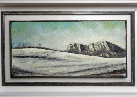 Panorama bismantovino - olio su tela 46x21 cm