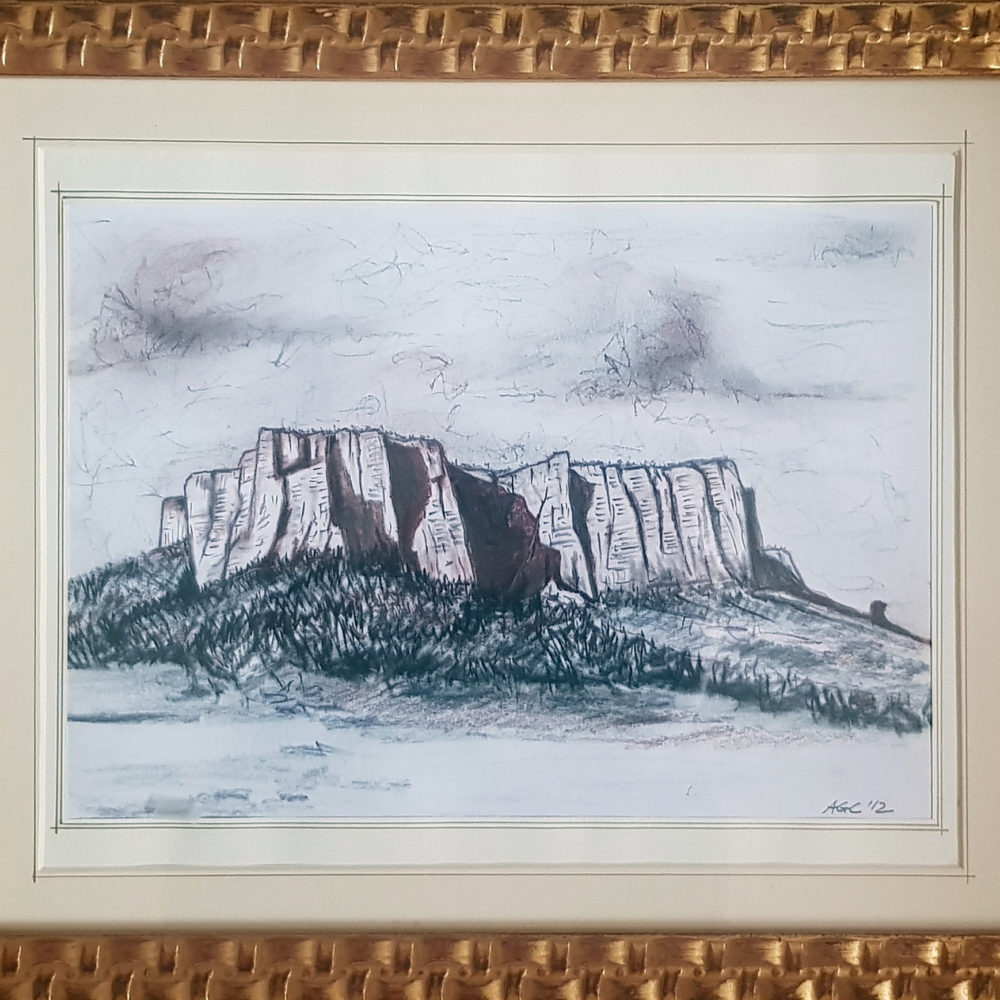 Bismantova - carboncino su cartone 29,5x21 cm