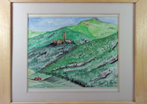 Castel Drena - acquarello su cartone 20x30 cm