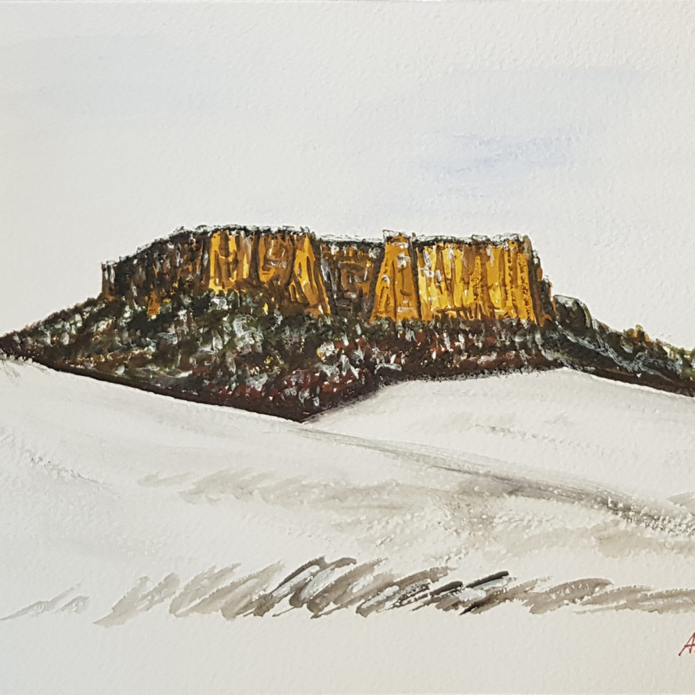 Nevicata - acquarello su cartone 35x25 cm