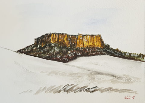 Nevicata - acquarello su cartone 35x25 cm