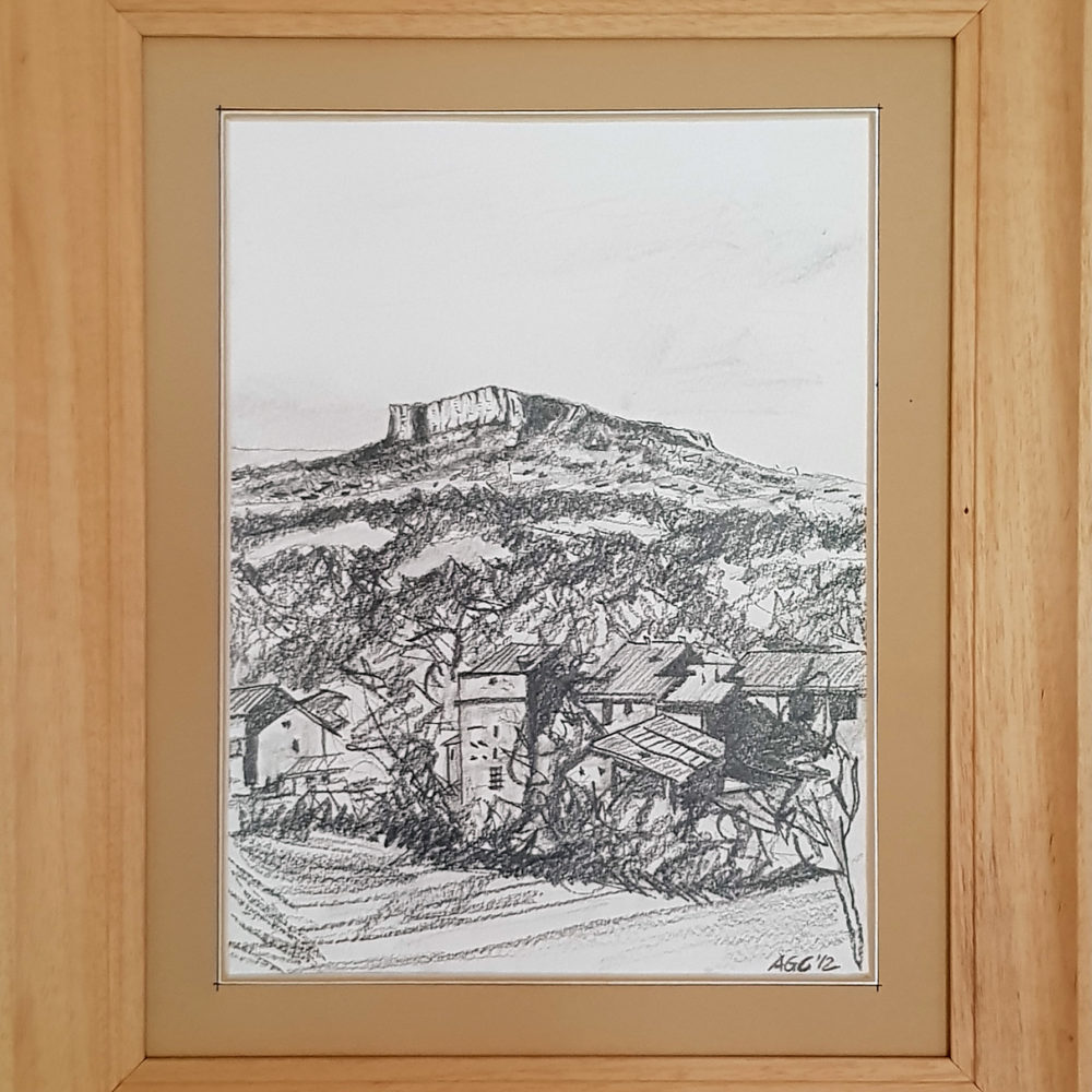 Saccaggio - carboncino su cartone 23x30,5 cm