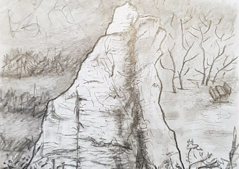 Sassolungo - carboncino 21x30cm