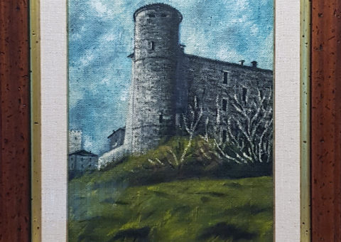 Castello di Viano - olio su tela di iuta 30x45 cm (1995)
