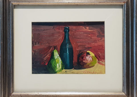 Natura morta - olio su tela cartonata 15x10,5 cm (1993)