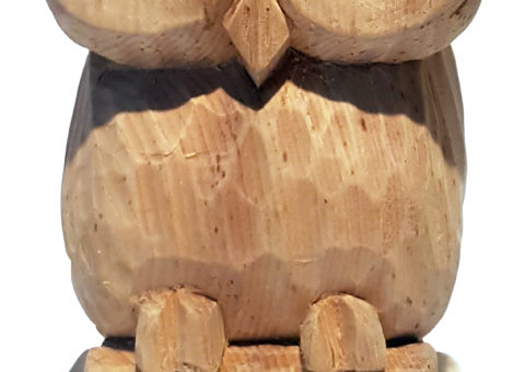 Sova - scultura su pino cembro 16x8x6,5 cm  