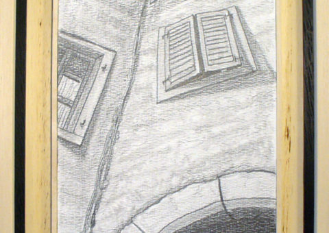 Via Portici 18 a/b, Dro (TN) - carboncino su cartone 20,5x31 cm