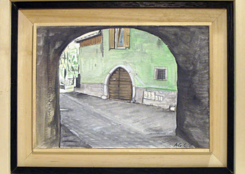 Via Portici 40, Dro (TN) - acquarello su cartone 26x18 cm