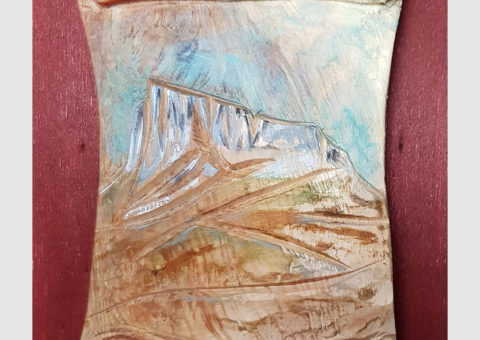 Pietra pergamena 1 - olio su legno 15,5x20 cm