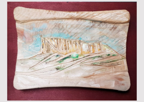 Pietra pergamena 2 - olio su legno 20,5x15,5 cm