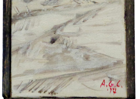 Pietra su cavalletto 5- olio su tela 8x10 cm