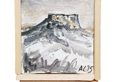 Pietra su cavalletto 9 - olio su tela 7x9 cm