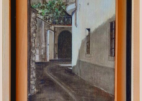 Via Monte Grappa, Dro (TN) - olio su tela 20x30 cm