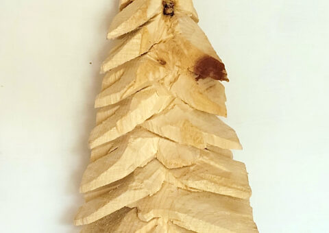 Albero di Natale 4 - scultura du cirmolo 14x10x36 cm