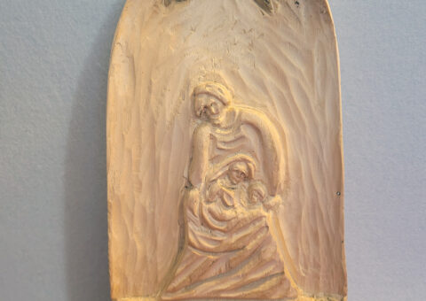 Presepe - scultura su cirmolo 16x18x6 cm