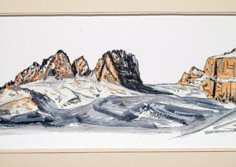 Studio per Skyline 6 (Sella) - acquarello su cartone 29x10,5 cm