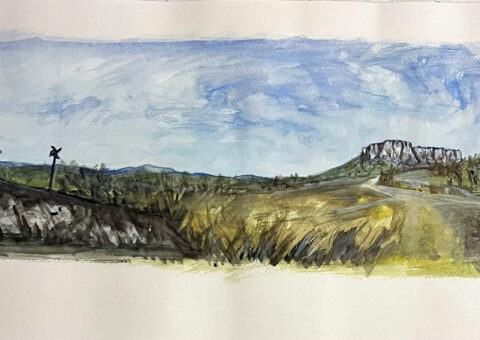 Ventole - acquarello su cartone 50x21 cm