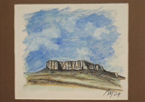 Zona Casale - acquarello su cartone 17x15 cm