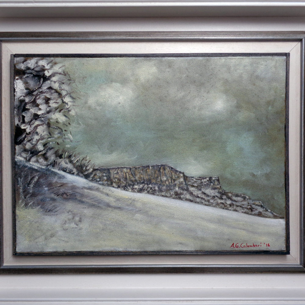 Nevicata - olio su tela 42x30 cm
