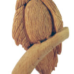 Gufo latteo - scultura su pino cembro 31x15x11 cm